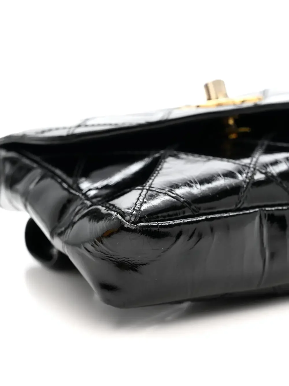 Chanel Patent Flap Waist Belt Bag Black #247256C13B